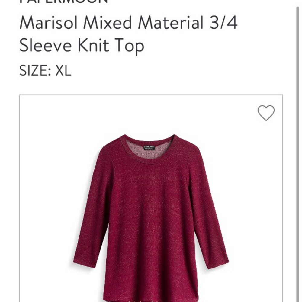 Papermoon mixed material 3/4 sleeve